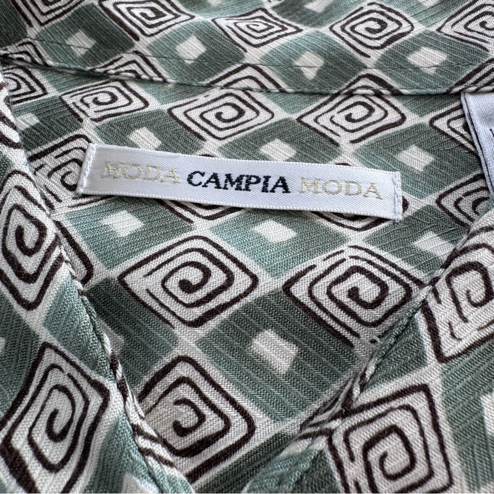 Campia Moda Men’s Short-Sleeve Hawaiian Shirt With Geometric Pattern, XL, EUC - Picture 2 of 8